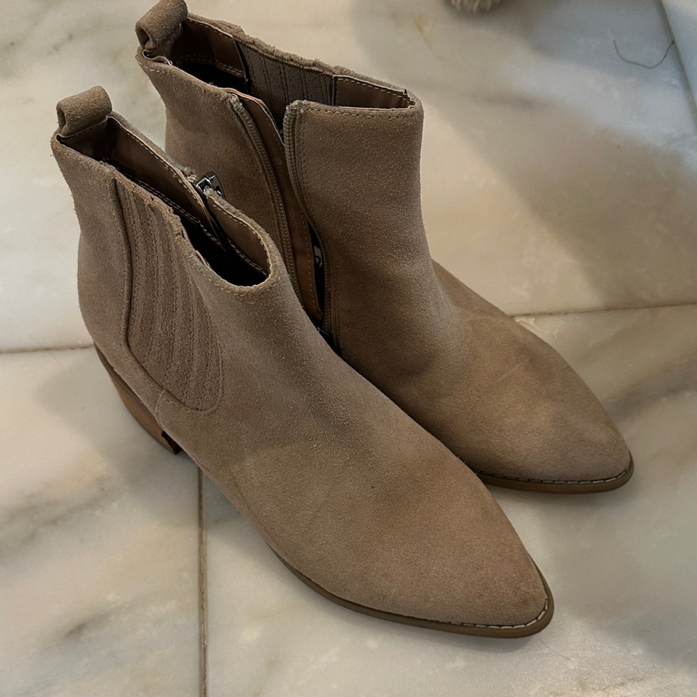Blondo Taupe Ankle Booties